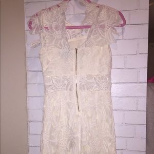 Lace detail mini dress